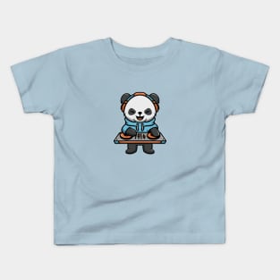 Cute Panda playing DJ Music Kids T-Shirt